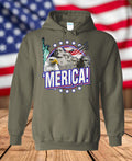 'Merica Patriotic Graphic Fleece Hoodie – Bald Eagle & USA Pride Sweatshirt
