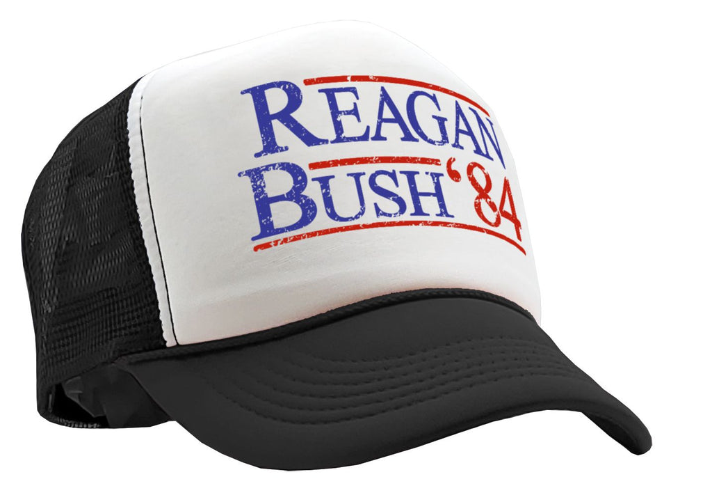 REAGAN BUSH '84 - funny retro vintage style - Unisex Adult Trucker Cap Hat - Five Panel Retro Style TRUCKER Cap