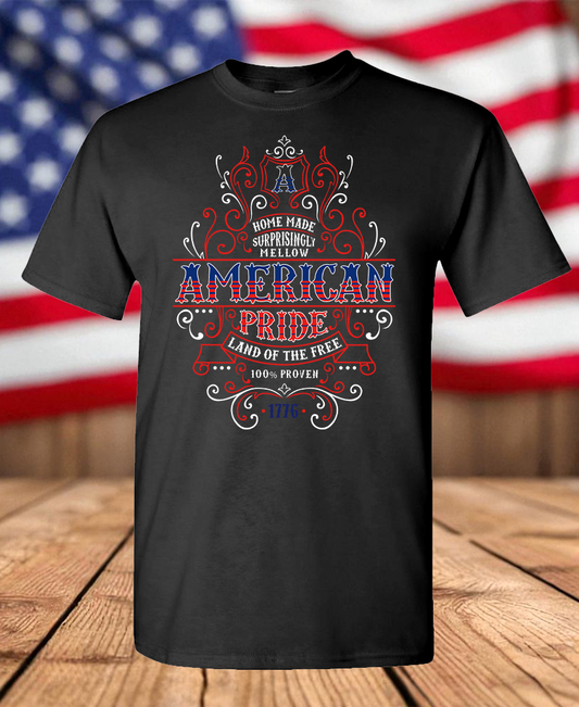 American Pride Whiskey Label 1776 T-Shirt – Patriotic Red, White & Blue Graphic Tee