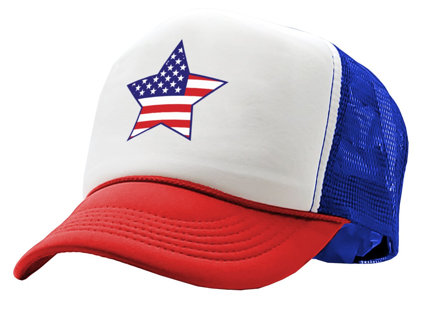 AMERICAN STAR - usa patriot america 4th - Vintage Retro Style Trucker Cap Hat - Five Panel Retro Style TRUCKER Capd