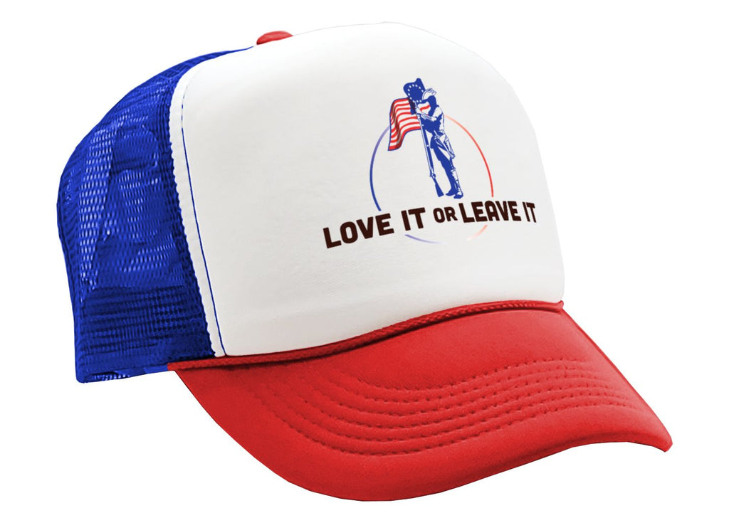 LOVE IT or LEAVE - America usa patriot murica - Vintage Retro Style Trucker Cap Hat