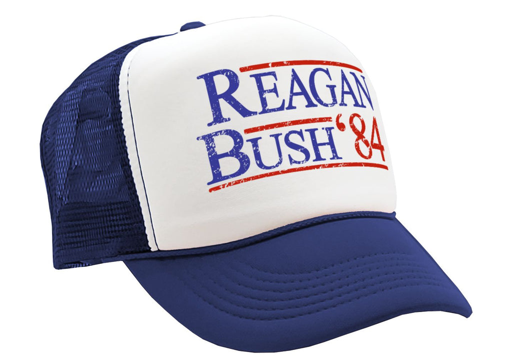 REAGAN BUSH '84 - funny retro vintage style - Unisex Adult Trucker Cap Hat - Five Panel Retro Style TRUCKER Cap