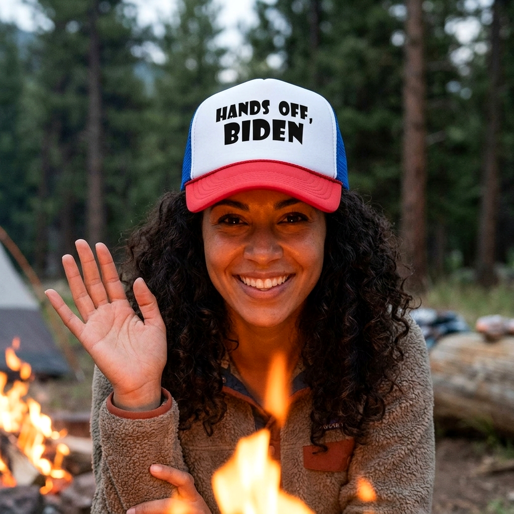 Hands Off Biden - Five Panel Retro Style TRUCKER Cap