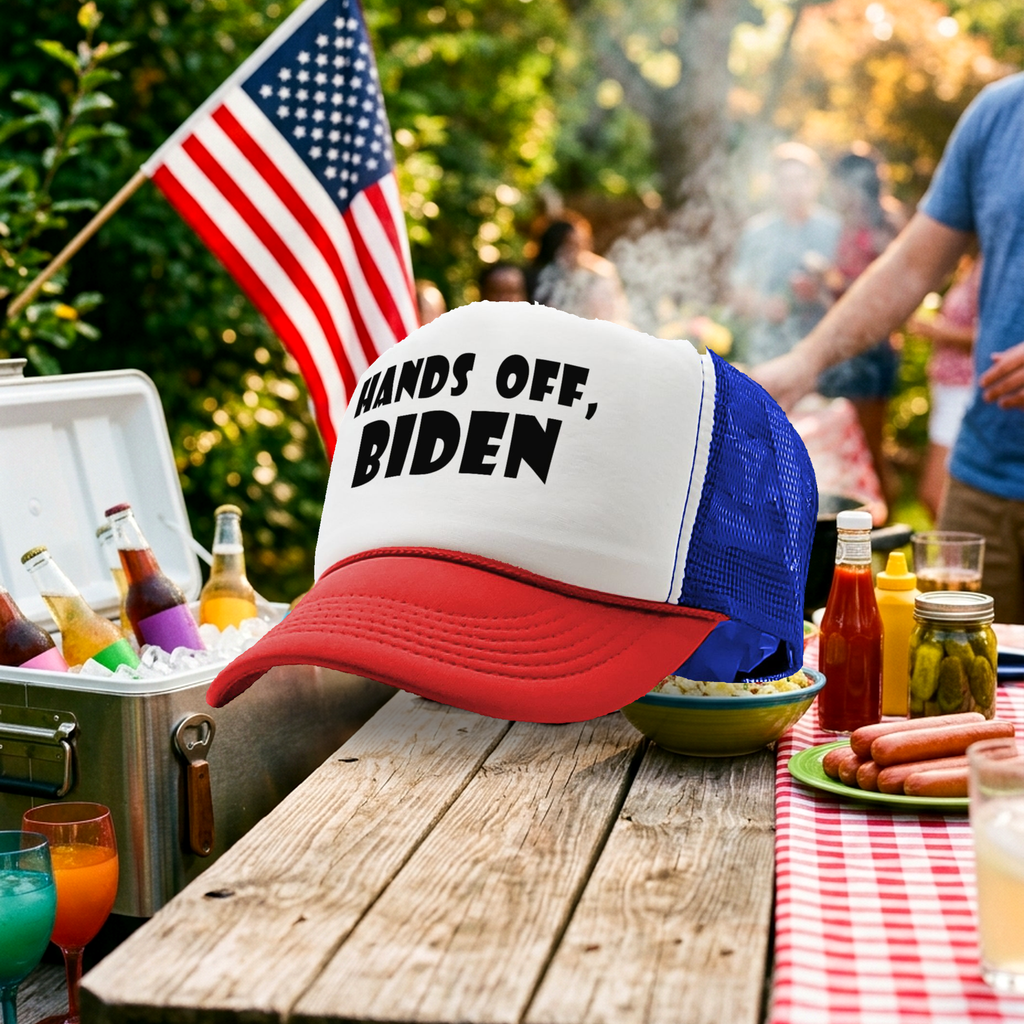 Hands Off Biden - Five Panel Retro Style TRUCKER Cap