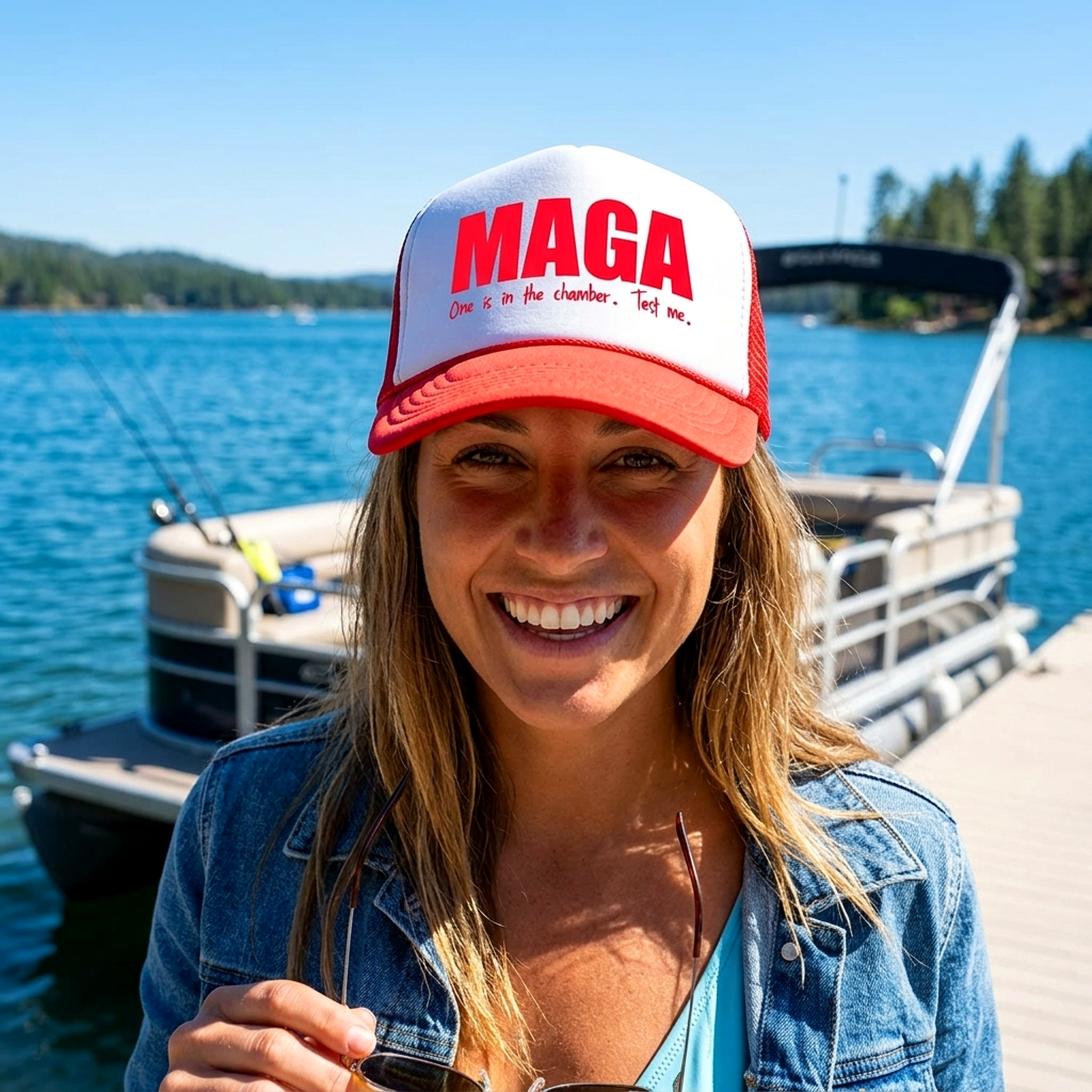 MAGA - One is in the chamber - Five Panel Retro Style TRUCKER Cap
