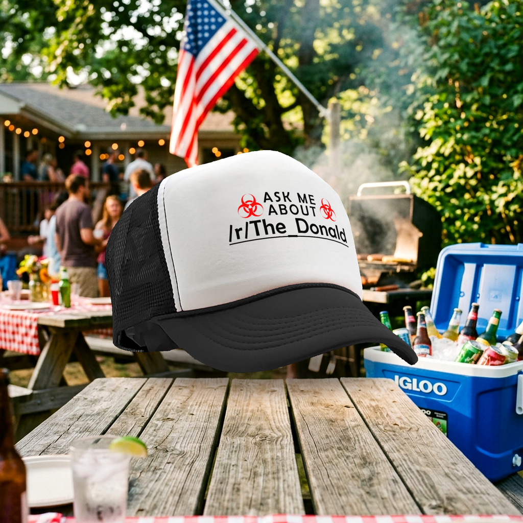 Ask Me About The_Donald - Five Panel Retro Style TRUCKER Cap