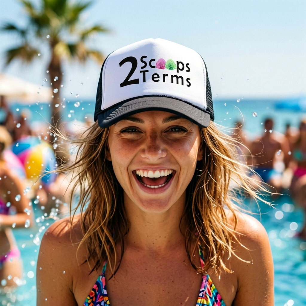 TWO SCOOPS - 2 TERMS - Five Panel Retro Style TRUCKER Cap