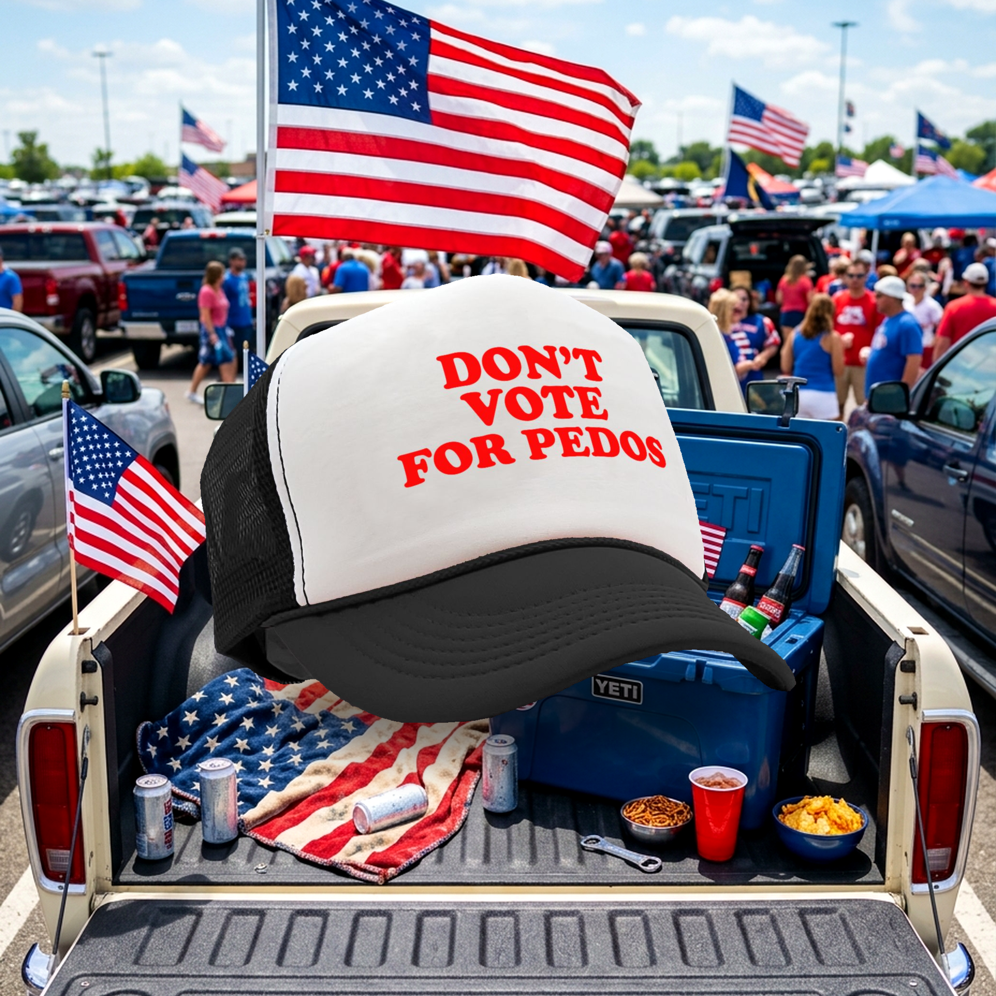 DON'T VOTE for PEDOS - Five Panel Retro Style TRUCKER Cap