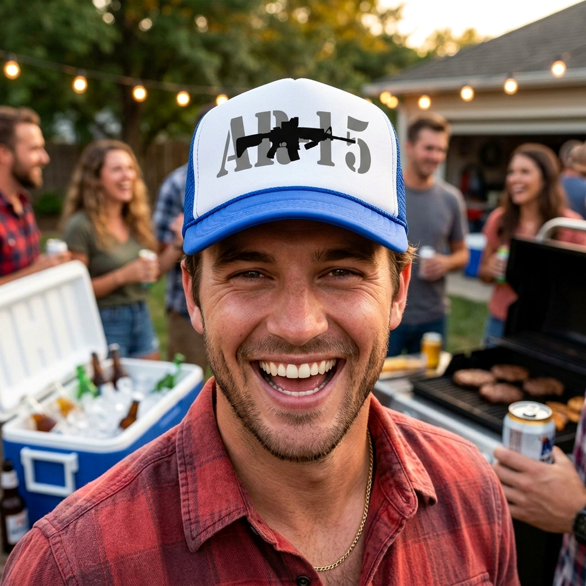 AR-15 - ar15 assault rifle gun rights usa - Adult Trucker Cap Hat - Five Panel Retro Style TRUCKER Cap