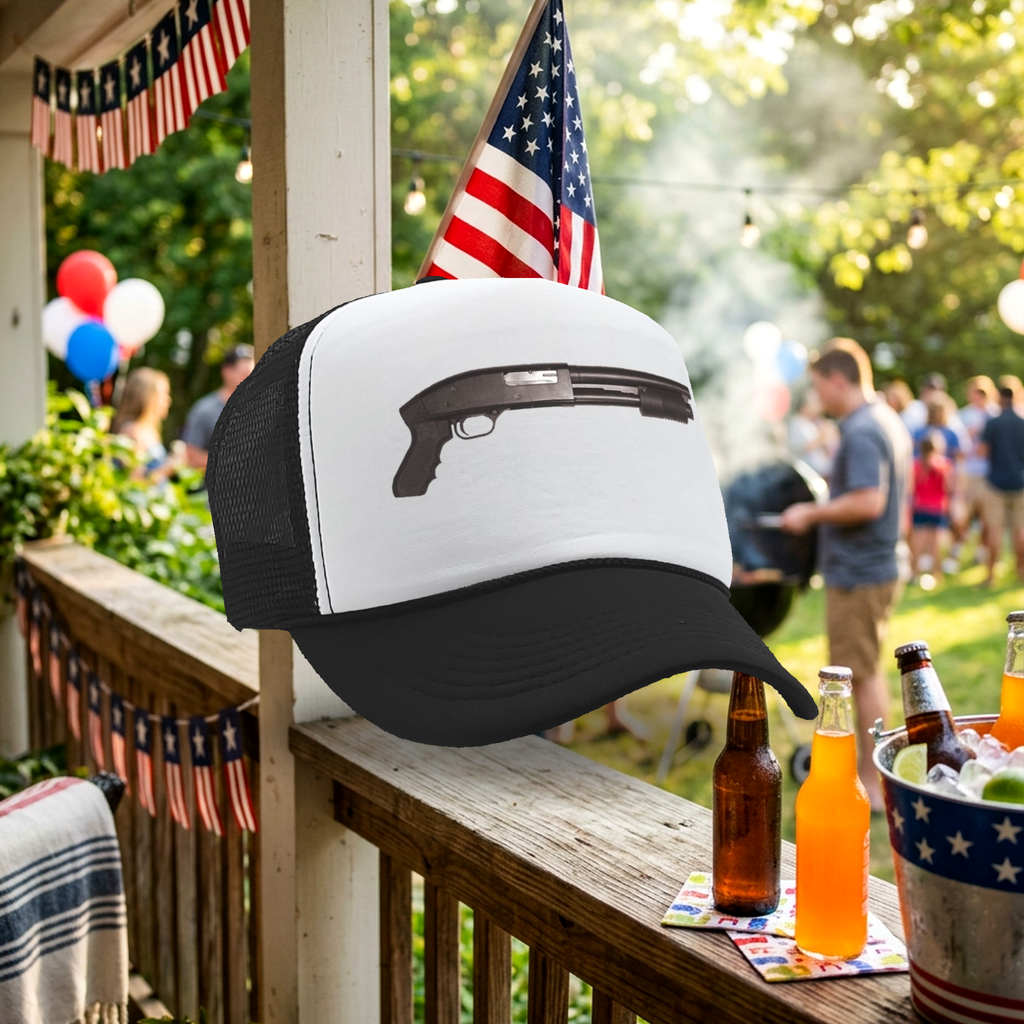 SHOTGUN - gun rights 2nd amendment usa - Vintage Retro Style Trucker Cap Hat - Five Panel Retro Style TRUCKER Cap