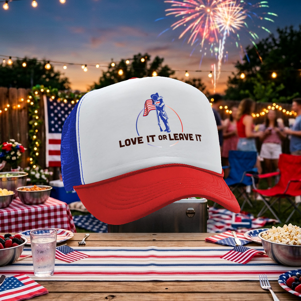 LOVE IT or LEAVE - America usa patriot murica - Vintage Retro Style Trucker Cap Hat
