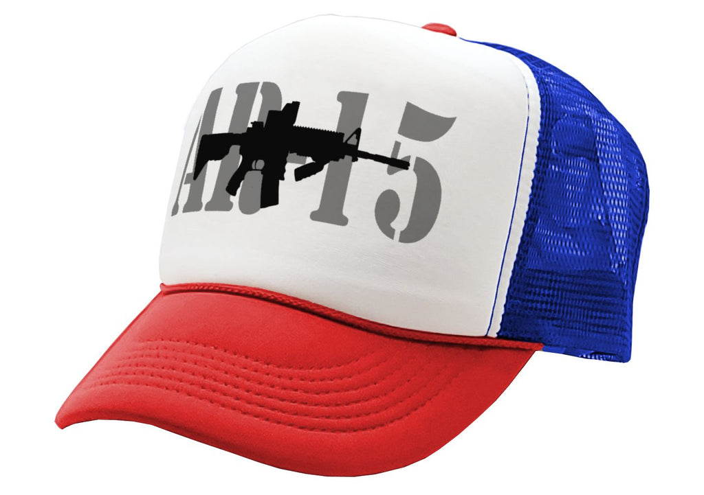 AR-15 - ar15 assault rifle gun rights usa - Adult Trucker Cap Hat - Five Panel Retro Style TRUCKER Cap